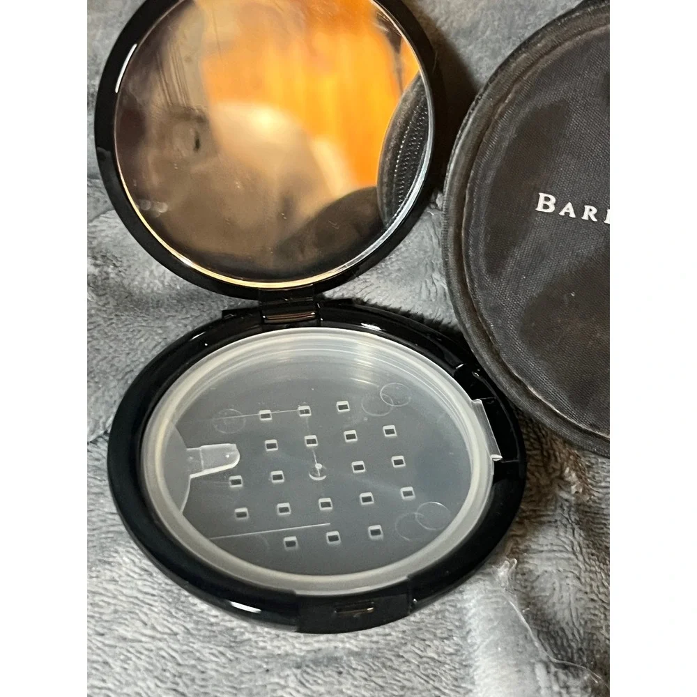Bare Escentuals Black Compact Empty Powder Case w‎ Mirror Sifter Insert 3in